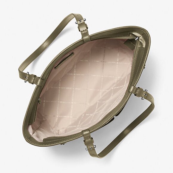 New Michael Kors Jet Set Travel Medium Double Pocket Tote Olive - Picture 3 of 3